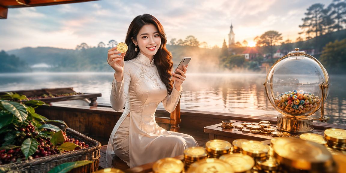 Không khí cà phê và theo dõi xổ số, kèo thể thao tại Đà Lạt trong sương mờ buổi sáng